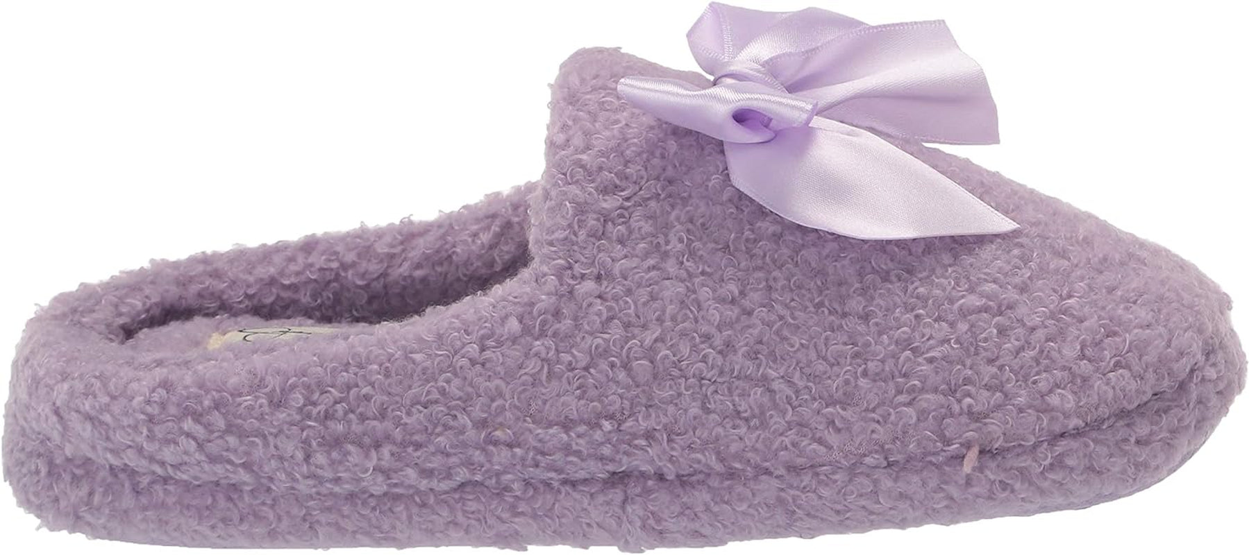 Girls Slip-On Clogs - Fuzzy Comfy Warm Memory Foam Sherpa Slippers with Satin Bow