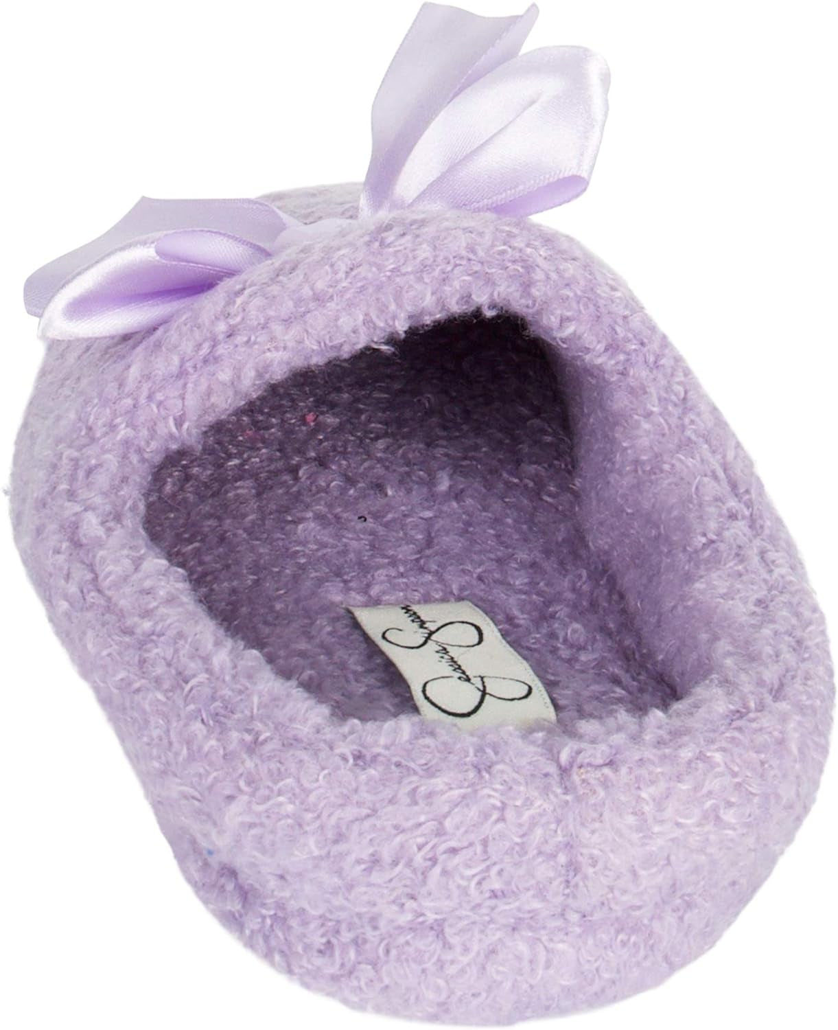 Girls Slip-On Clogs - Fuzzy Comfy Warm Memory Foam Sherpa Slippers with Satin Bow