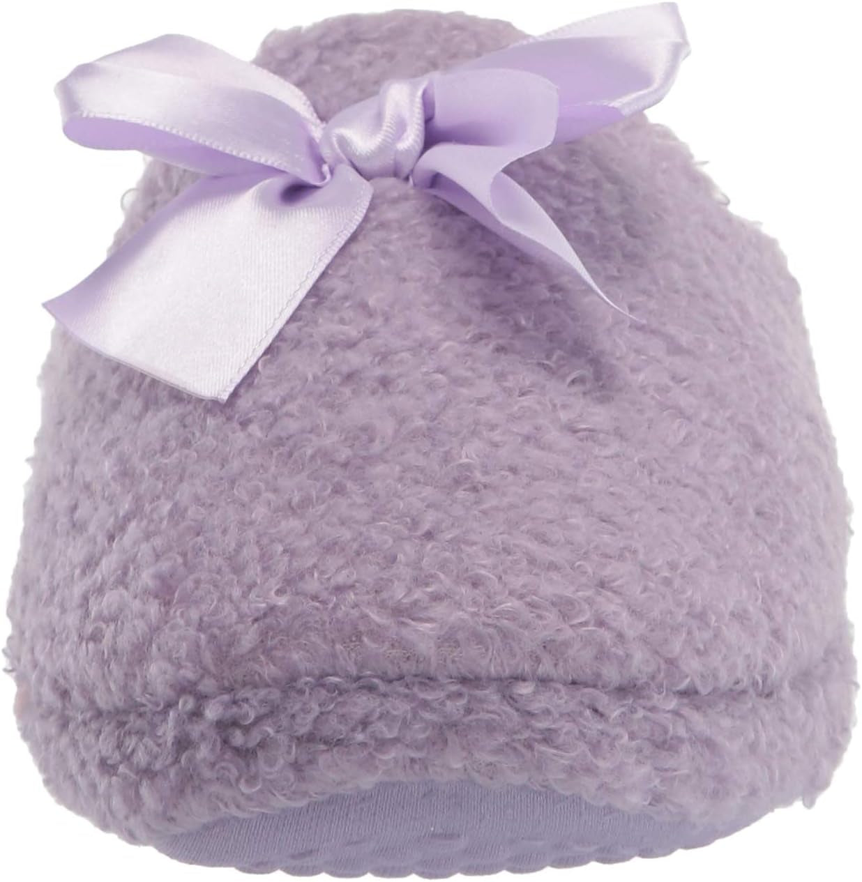 Girls Slip-On Clogs - Fuzzy Comfy Warm Memory Foam Sherpa Slippers with Satin Bow