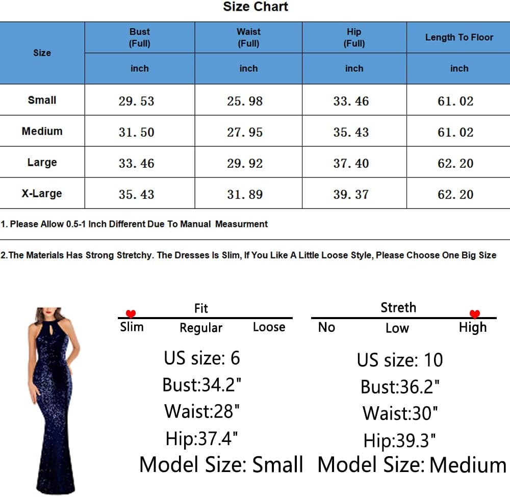 Women Evening Party Dress Sequin Sleeveless Dress Halter Neck Maxi Long Dress Formal Party Prom Gowns